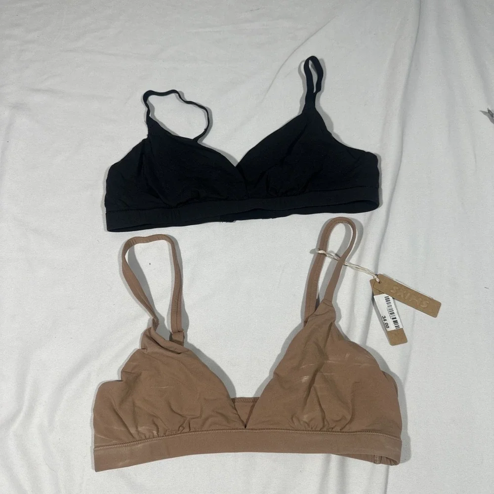 NWD $68 Skims [ 2PC Small ] Fits Everybody Bralette in Black‎ + Sienna #T2123 - Picture 5 of 16